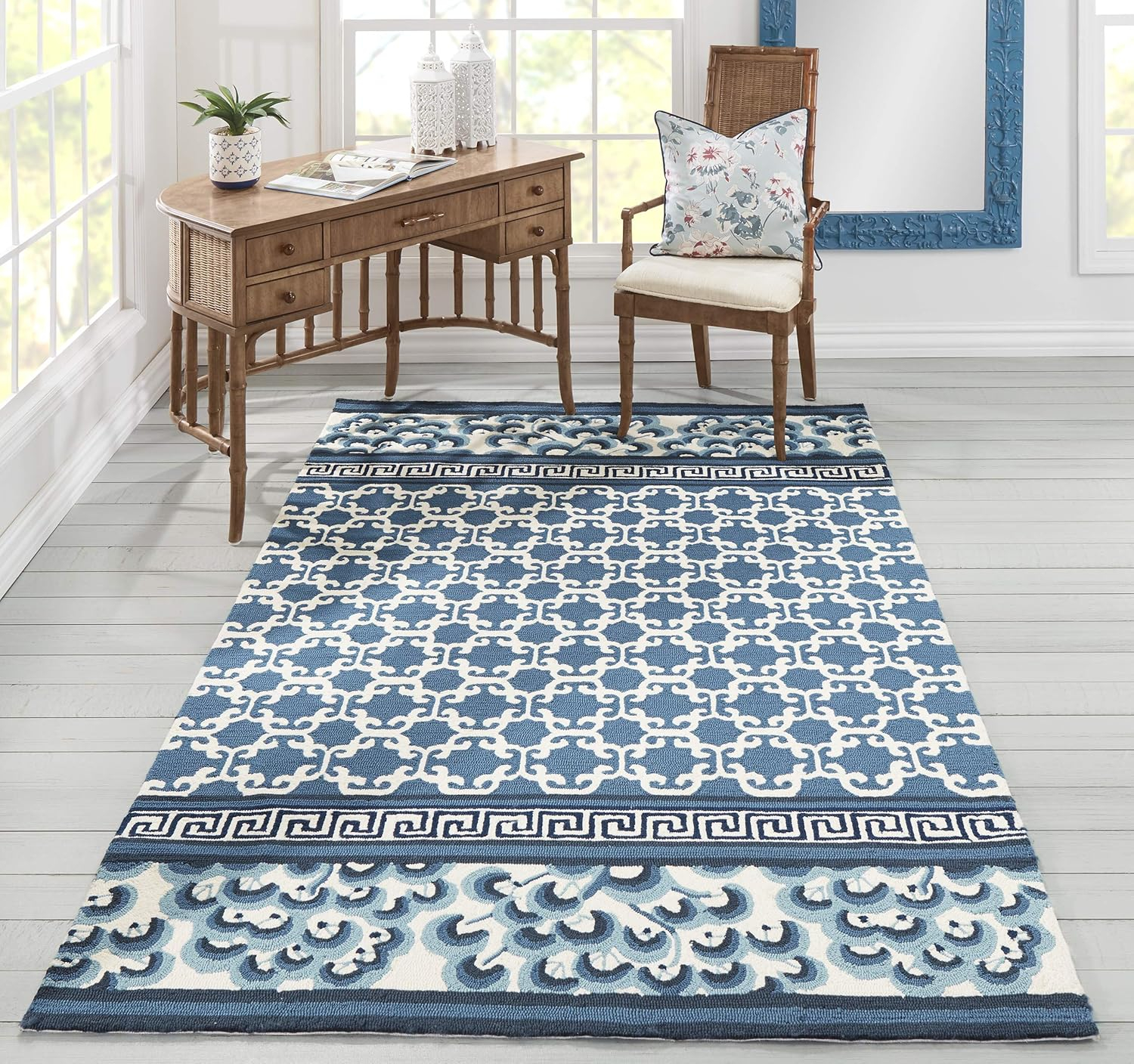 Madcap Cottage Under A Loggia Montserrat Area, Indoor Outdoor Rug, Pink, 8' X 10'