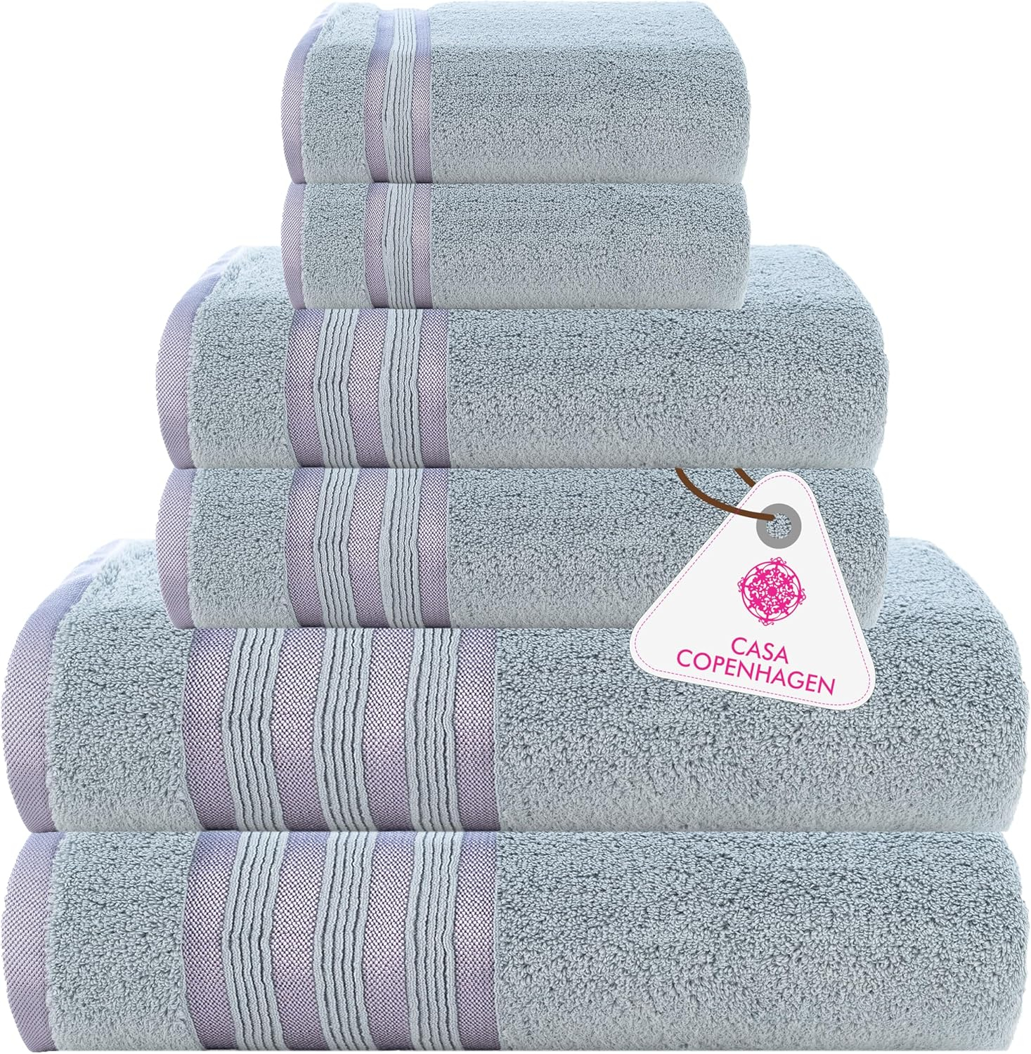 Luxurious Gray Egyptian Cotton 6-Piece Towel Set