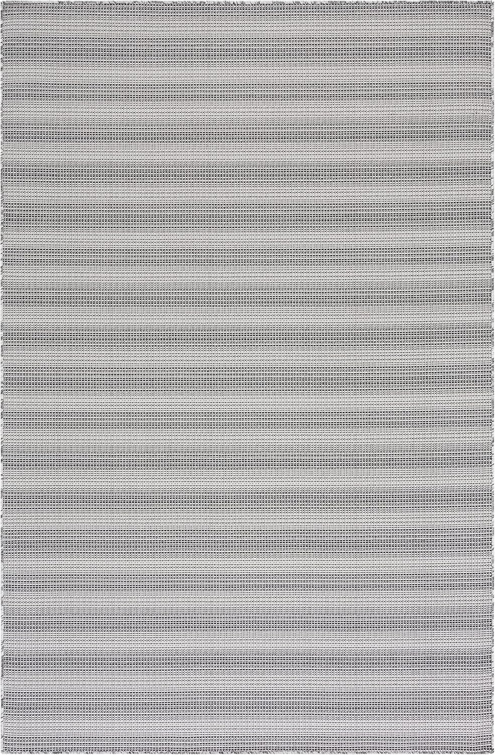 SAFAVIEH Hampton Duana Striped Indoor/Outdoor Area Rug, Black/Grey, 9' x 12'
