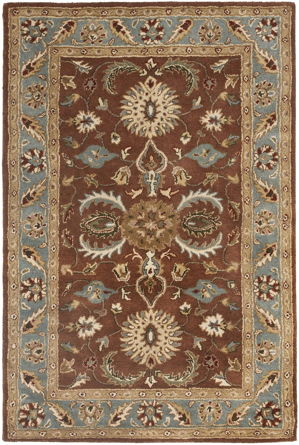 Luscious Blue Heritage 4' x 6' Hand-Tufted Wool Area Rug