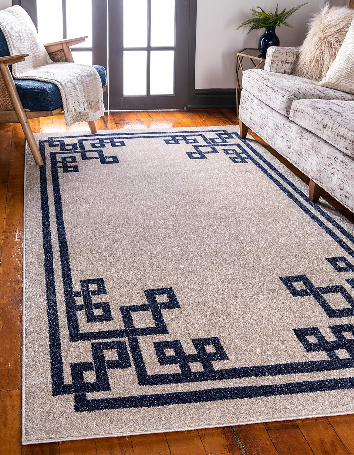 Athens Geometric Beige 7' 0 x 10' 0 Area Rug
