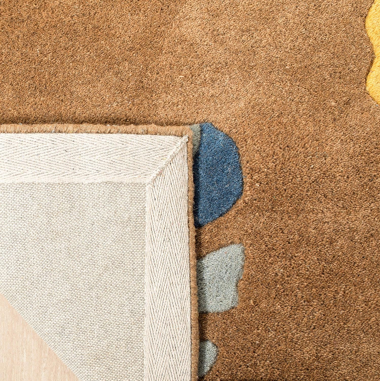 Handmade Blue Tufted Wool and Viscose Area Rug