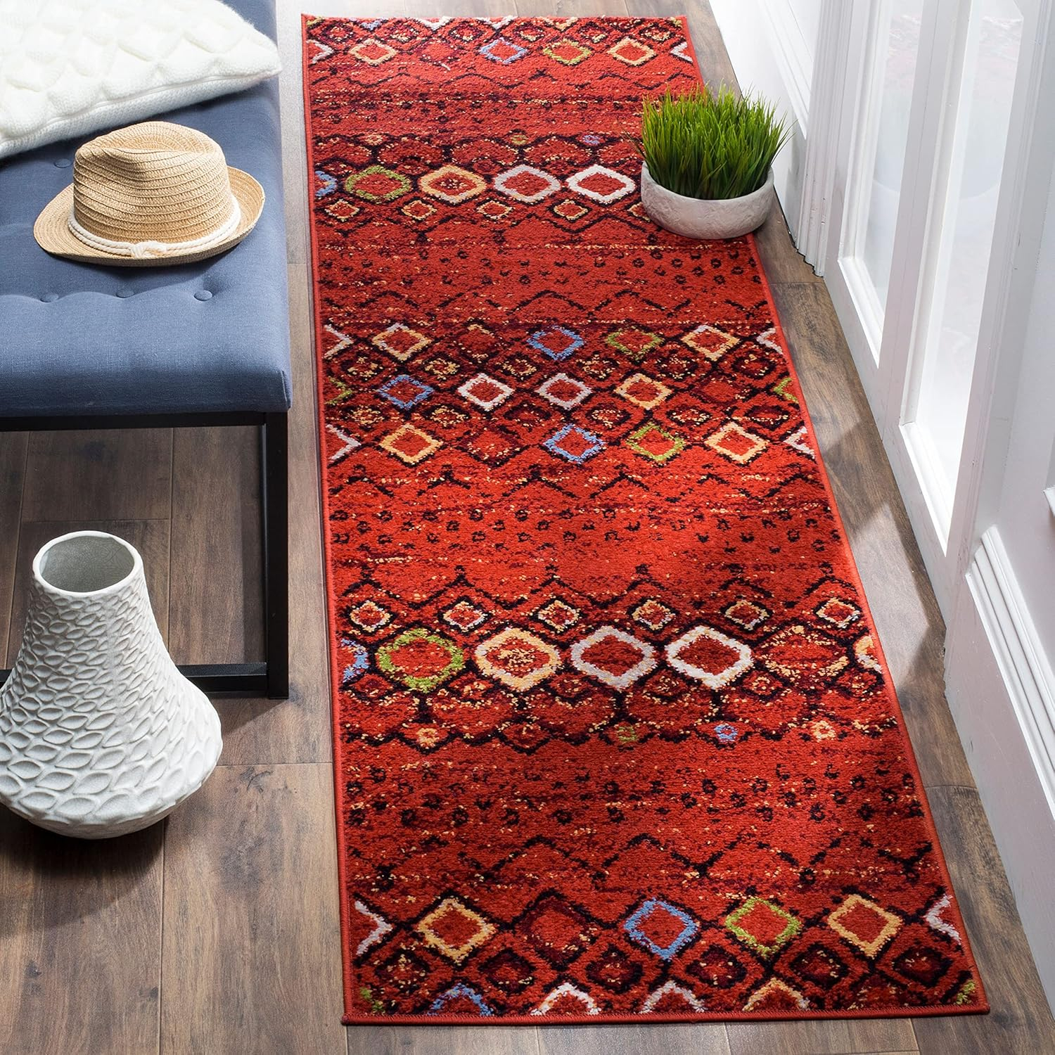Safavieh Amsterdam Gladwin Geometric Runner Rug, Terracotta/Multi, 2'3" x 6'