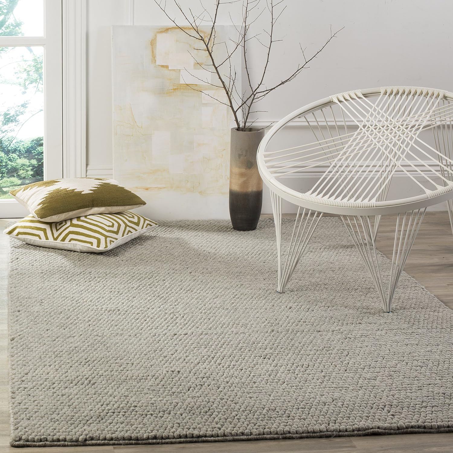 SAFAVIEH Natura Feride Geometric Area Rug, Silver, 11' x 15'