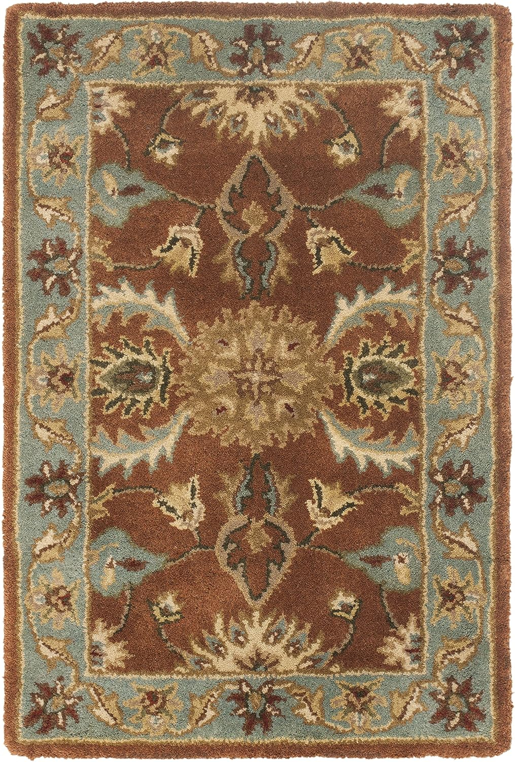 Luscious Blue Heritage 4' x 6' Hand-Tufted Wool Area Rug