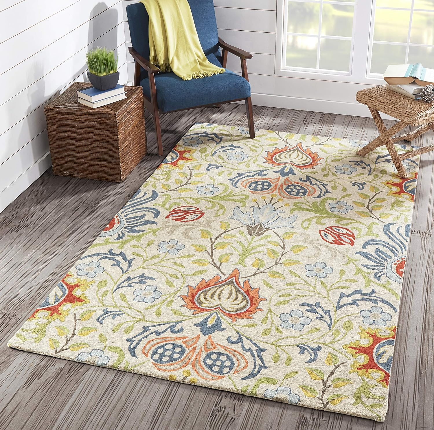 Momeni Newport Hand Tufted Wool Area Rugs 3'9" x 5'9" Contains Latex 4' x 6' Living Room, Bedroom
