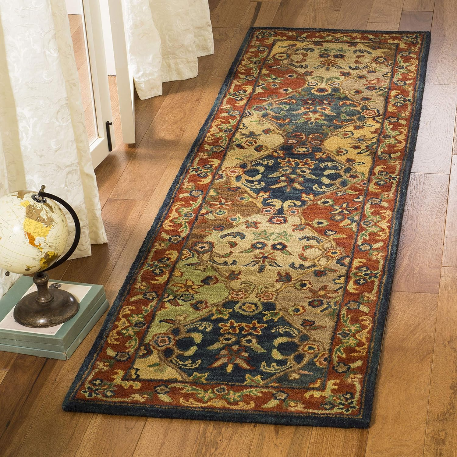SAFAVIEH Heritage Malcolm Traditional Wool Area Rug, Multi/Burgundy, 11' x 17'
