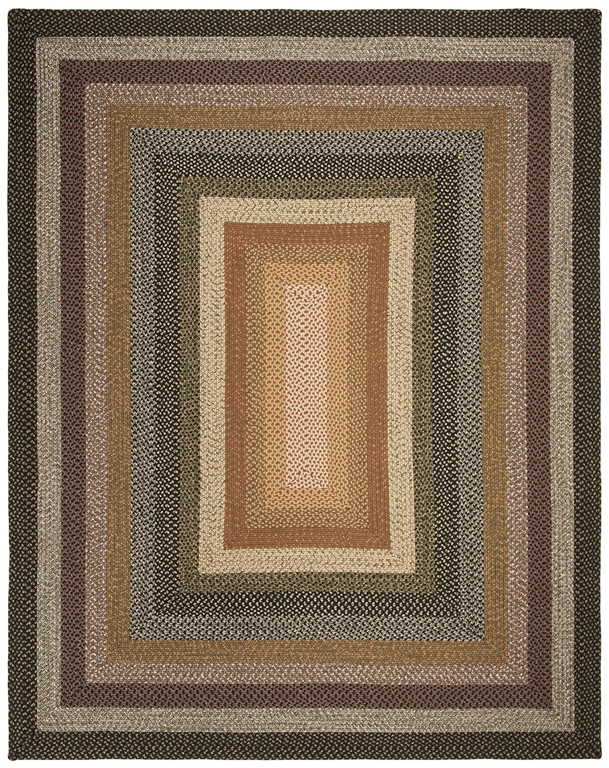 SAFAVIEH Braided Ellen Bordered Machine Washable Reversible Area Rug, Multi, 9' x 12'