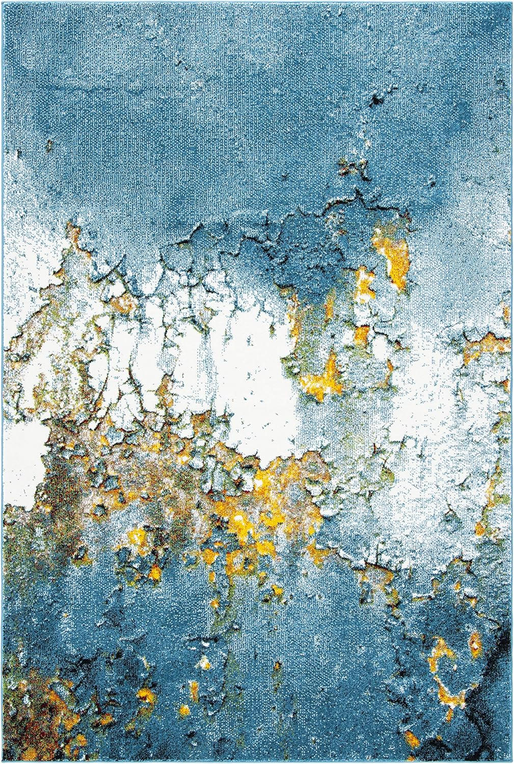 SAFAVIEH Glacier Nazca Geometric Area Rug, Blue/Gold, 2'7" x 5'