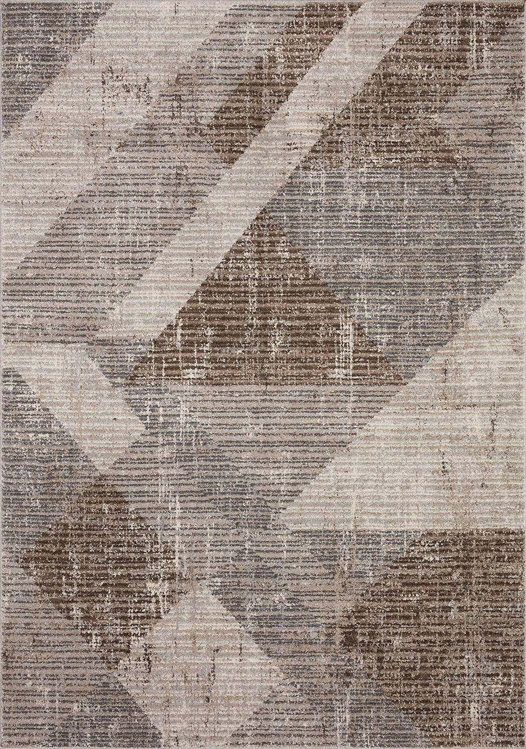 Loloi II Austen AUS-04 Geometric Stone / Bark Area Rug 9'-3" x 13'-3"