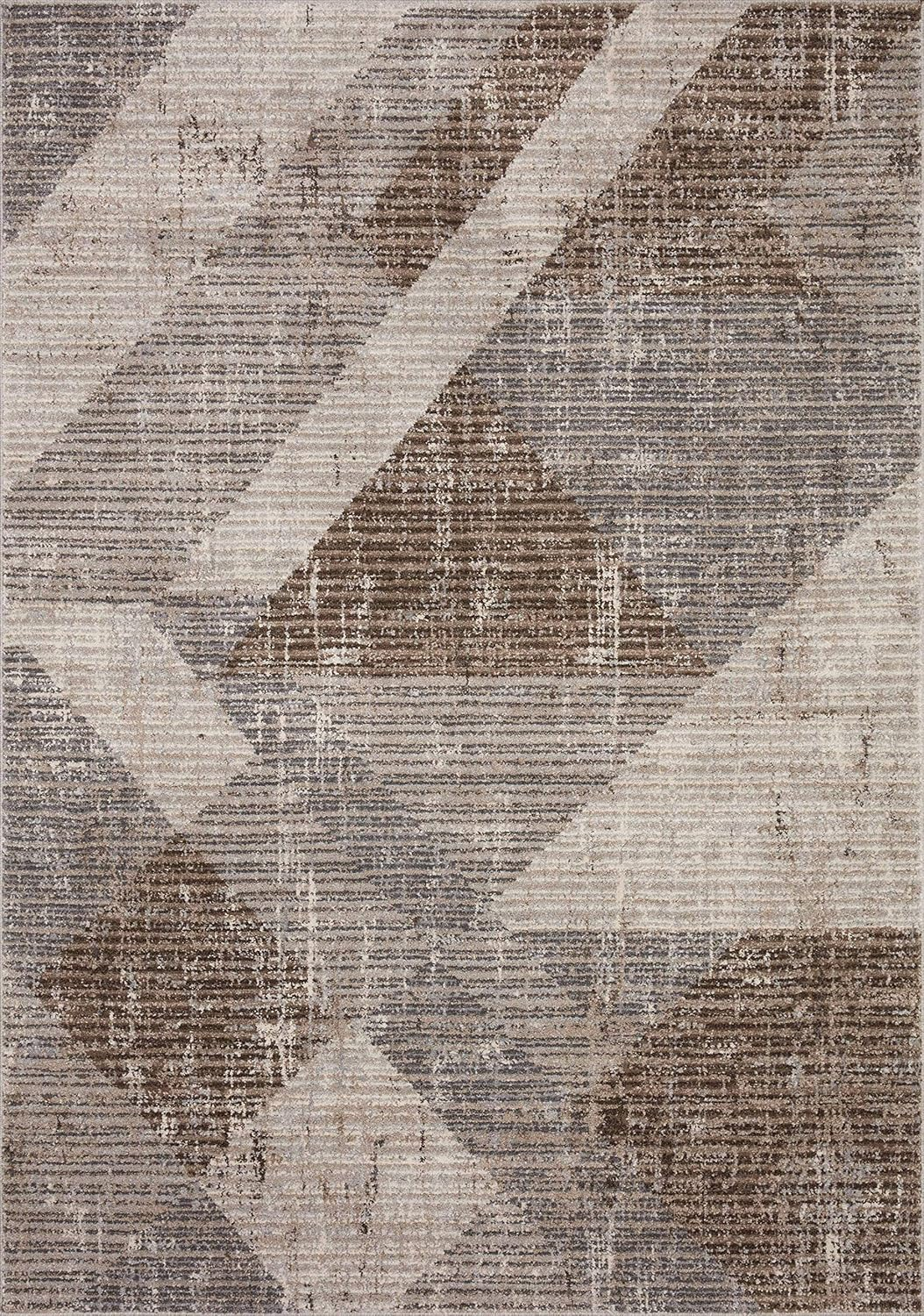 Loloi II Austen AUS-04 Geometric Stone / Bark Area Rug 9'-3" x 13'-3"