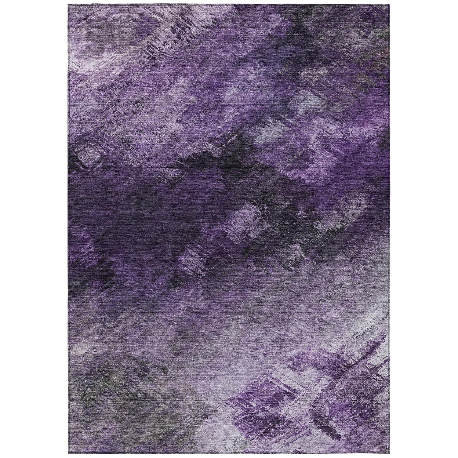 Addison Rugs Chantille Indoor/Outdoor Transitional Modern Purple Washable Rectangle Rug, 5' x 7'6"