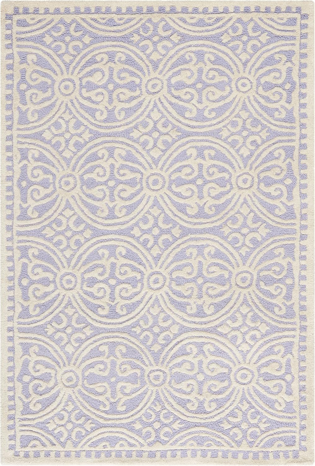 SAFAVIEH Cambridge Leslie Geometric Wool Area Rug, Lavender/Ivory, 3' x 5'