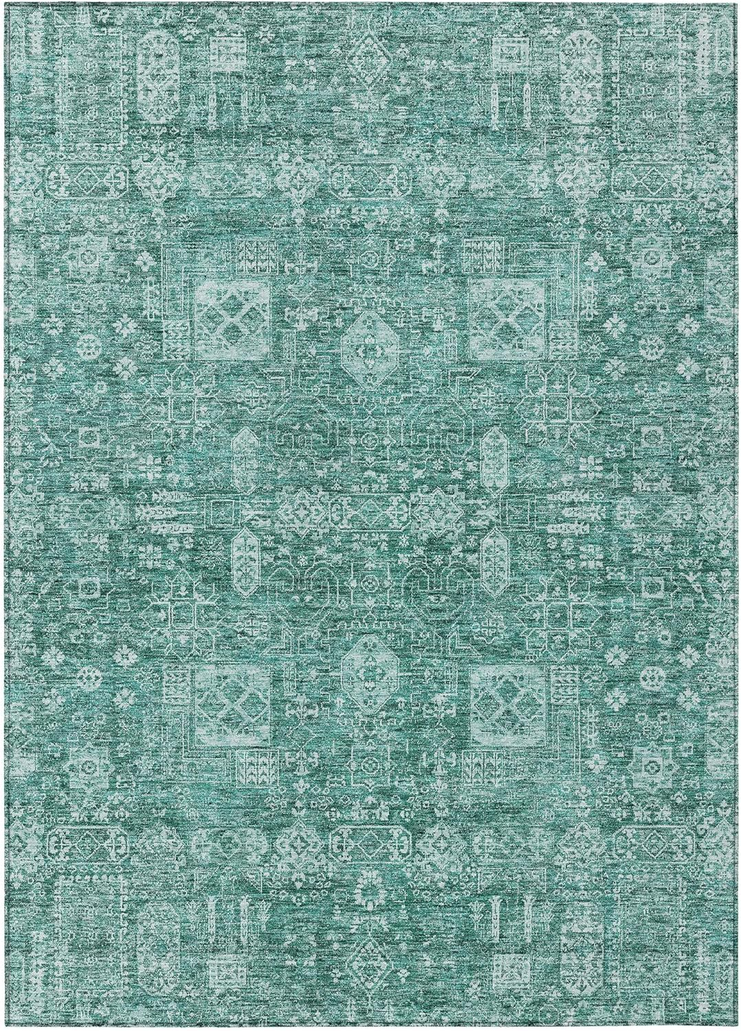 Addison Rugs Machine Washable Indoor/ Outdoor Chantille Traditional Vintage Rug Teal - 2'6" x 3'10"