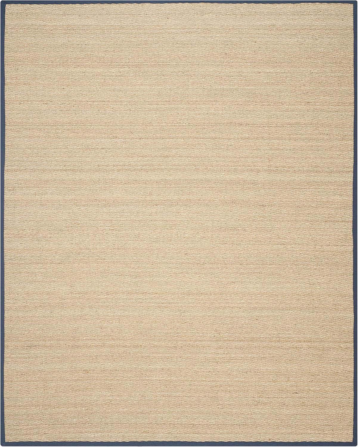 SAFAVIEH Natural Fiber Maisy Border Seagrass Area Rug, Natural/Blue, 9' x 12'