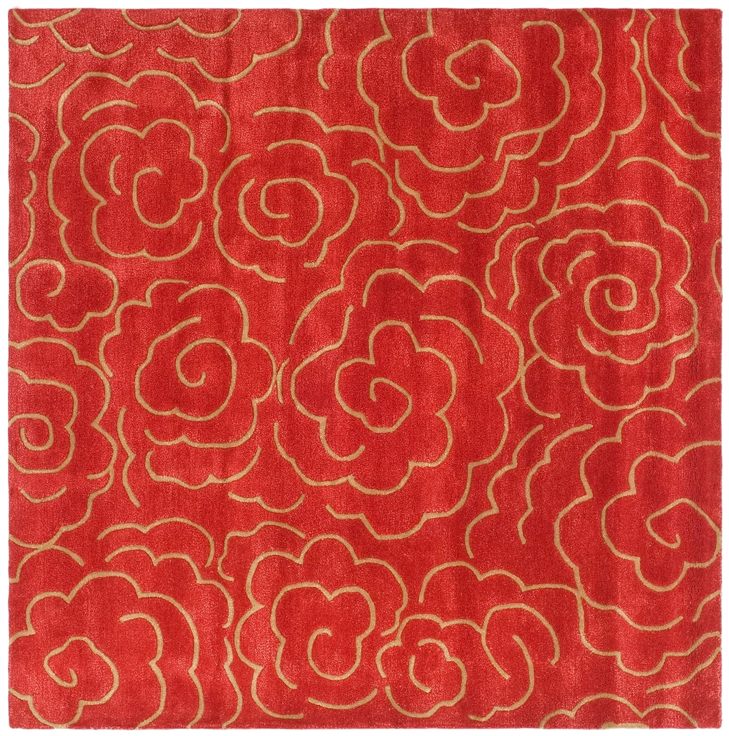 Soho SOH812 Hand Tufted Area Rug - Red - 8'x8' - Safavieh.