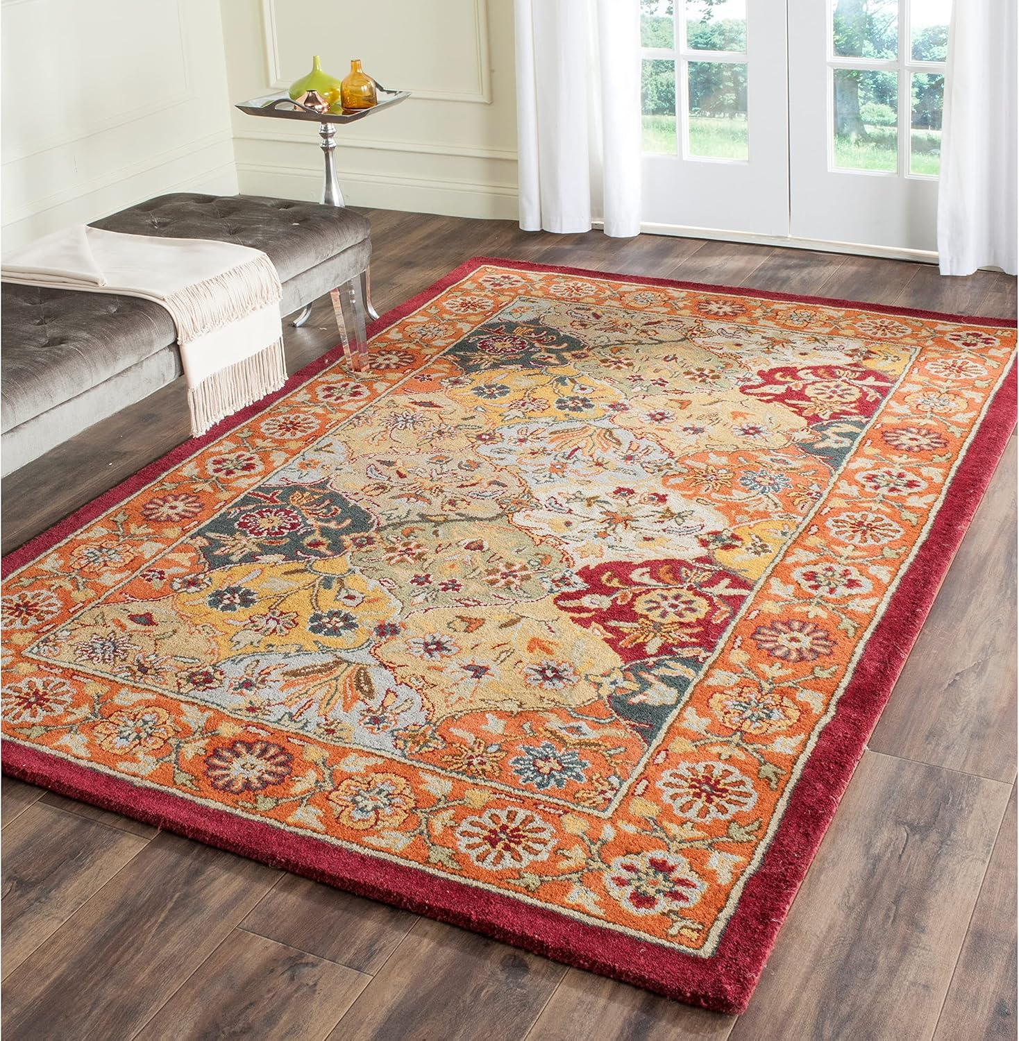 SAFAVIEH Heritage Woodville Traditional Wool Area Rug, Multi/Red, 9' x 12'