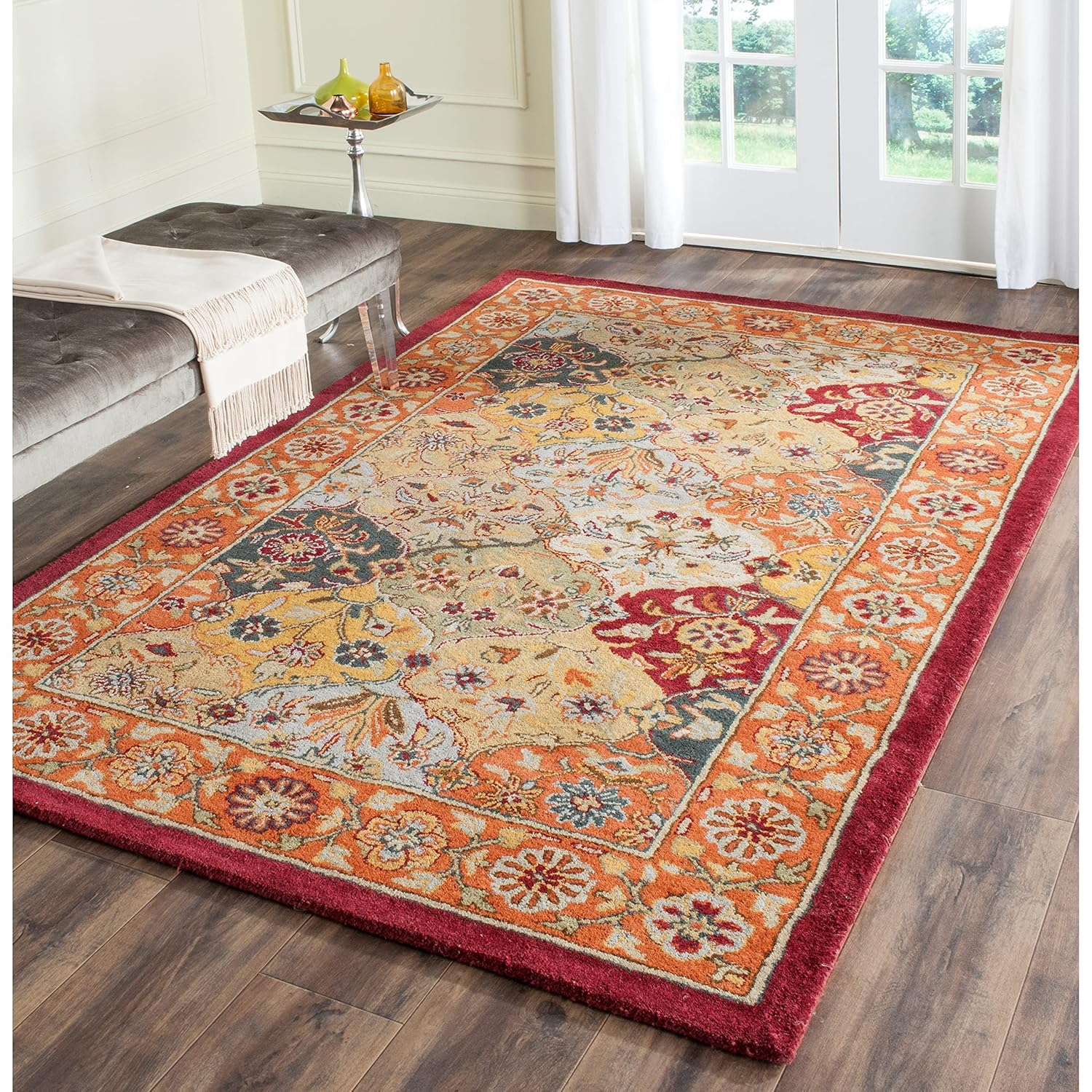 SAFAVIEH Heritage Woodville Traditional Wool Area Rug, Multi/Red, 9' x 12'