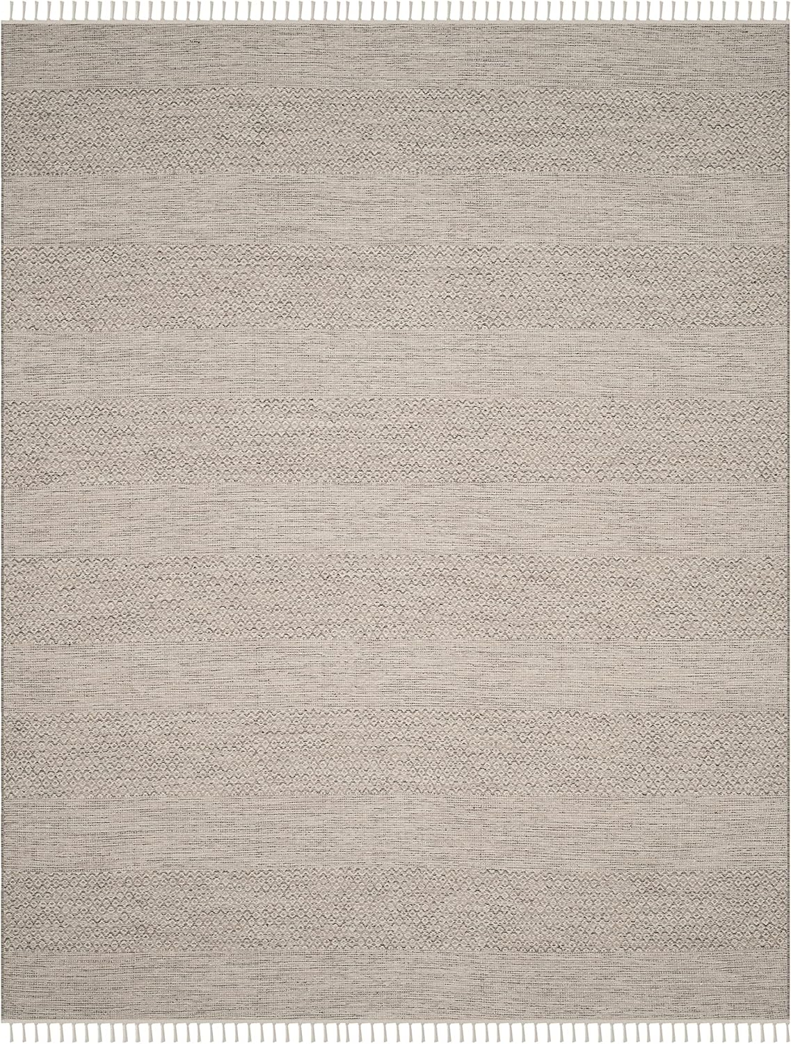 SAFAVIEH Montauk Karlene Geometric Cotton Area Rug, Ivory/Steel Grey, 11' x 15'