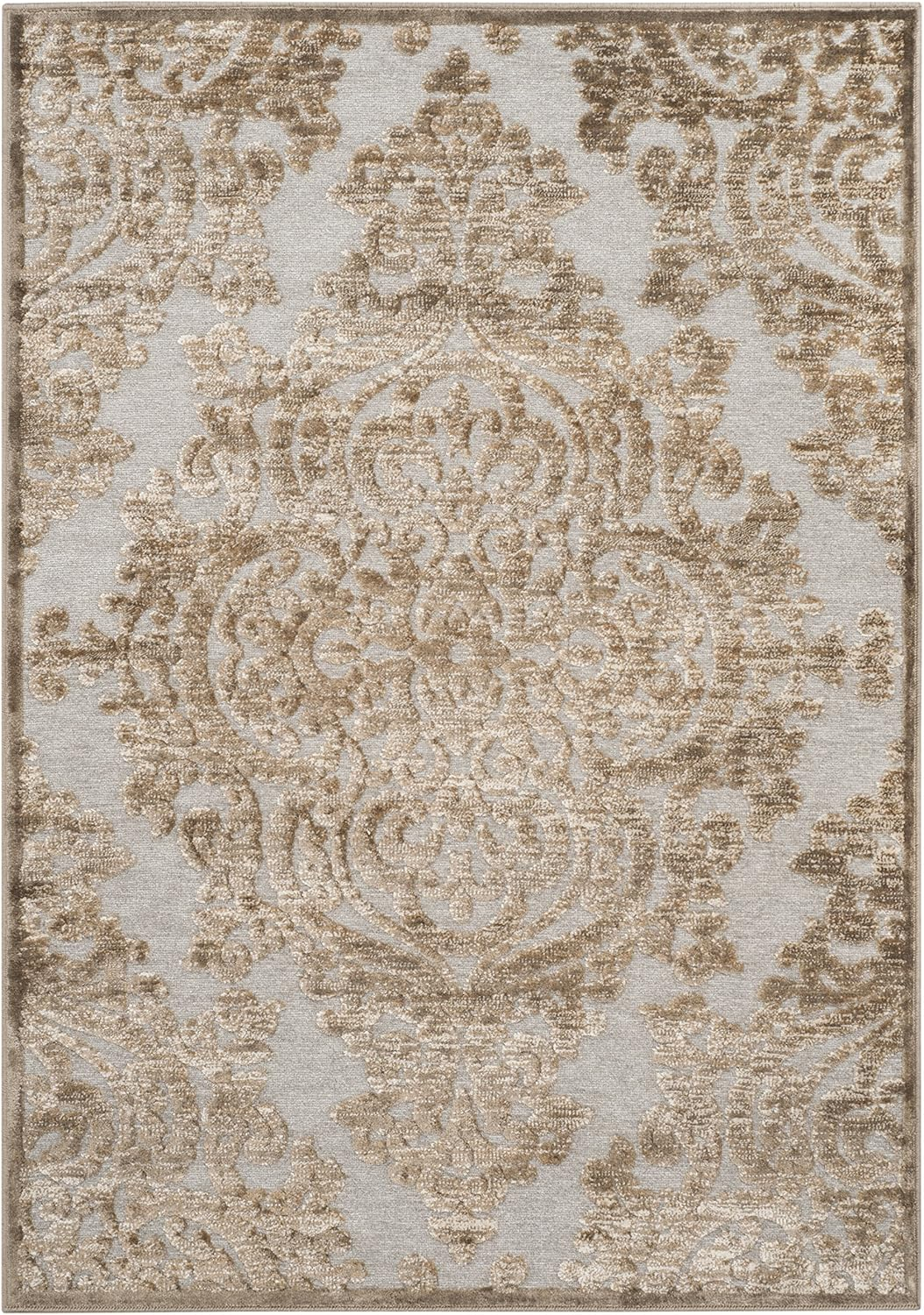 SAFAVIEH Paradise Edna Damask Area Rug, Mouse, 7'6" x 10'6"