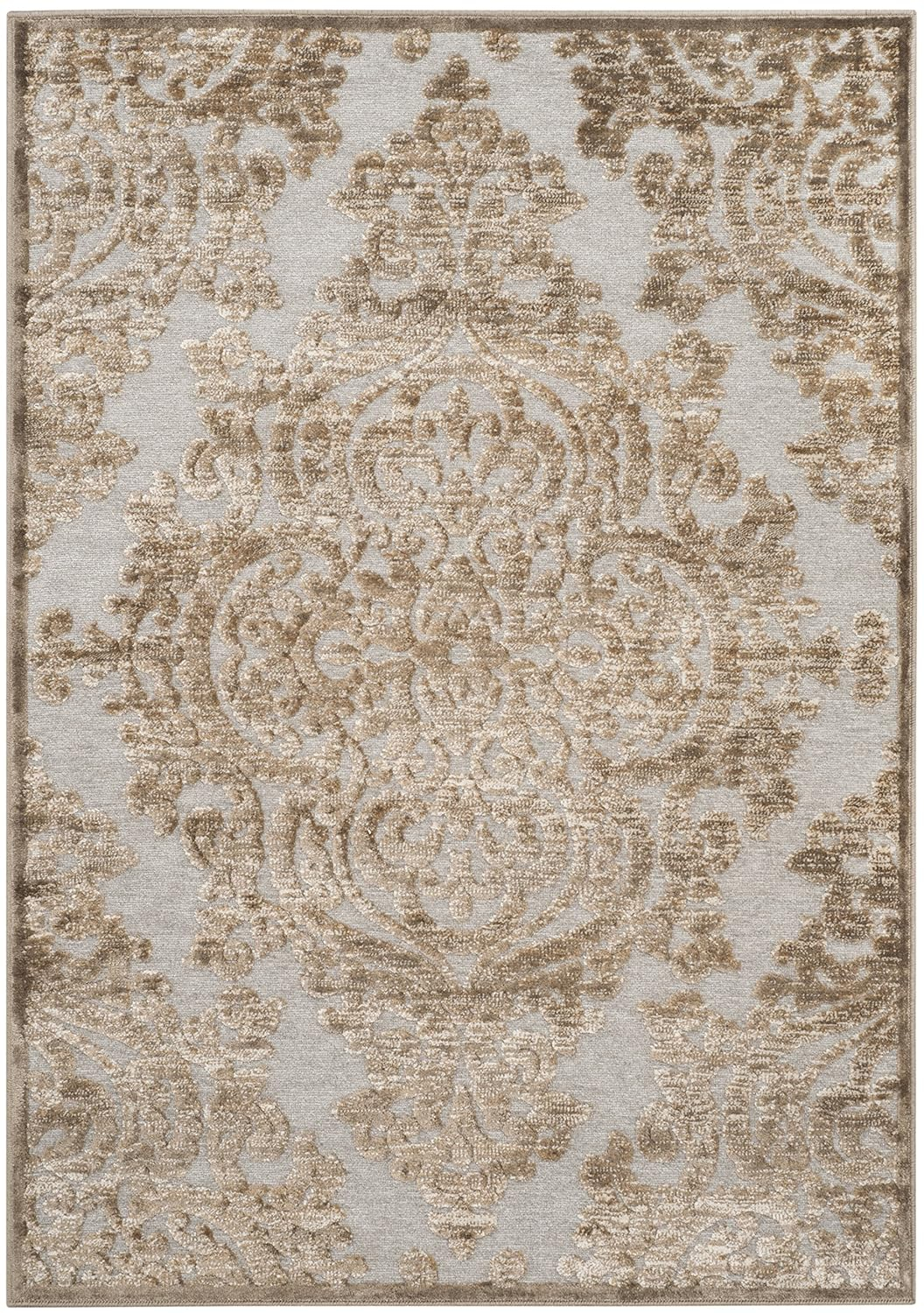 SAFAVIEH Paradise Edna Damask Area Rug, Mouse, 7'6" x 10'6"
