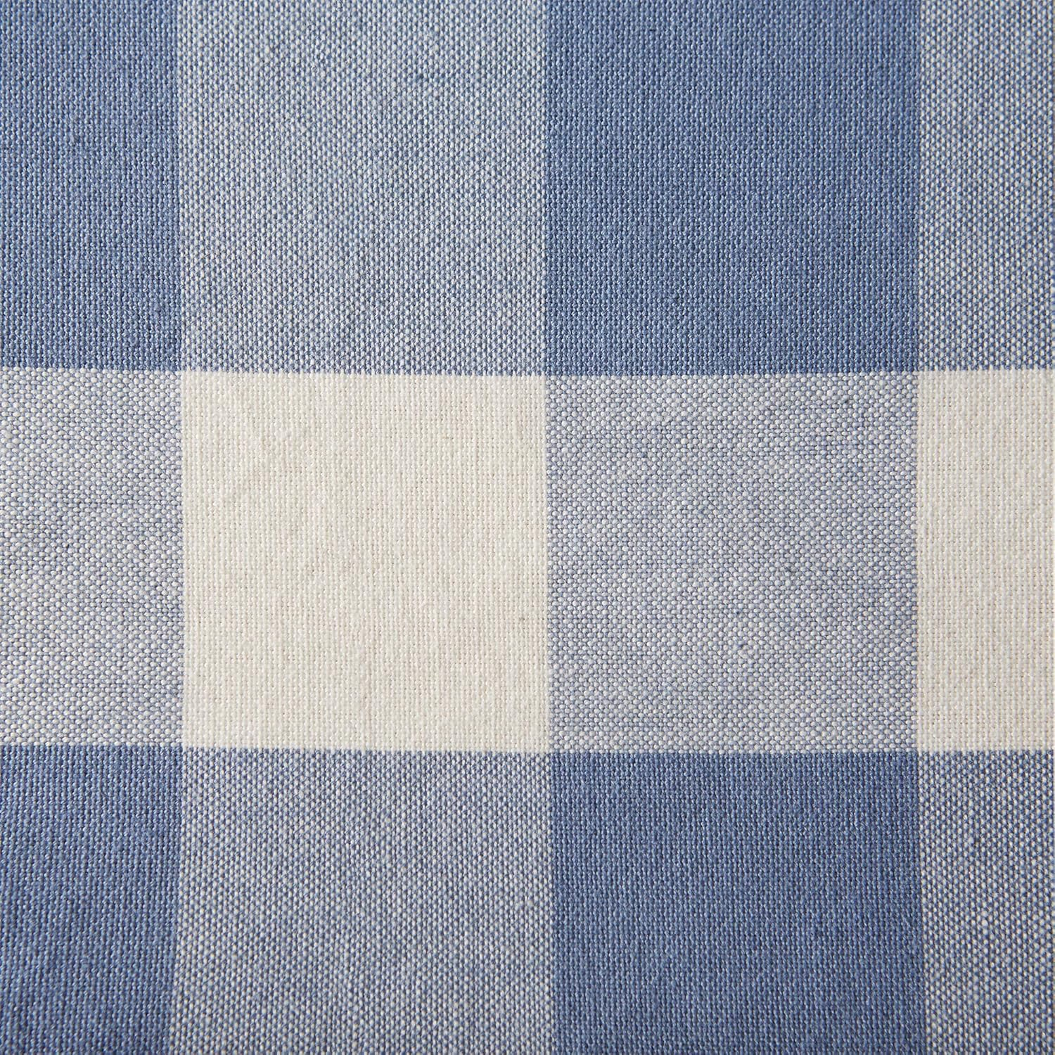 Stonewash Blue Cotton Buffalo Check Table Runner, 14x72
