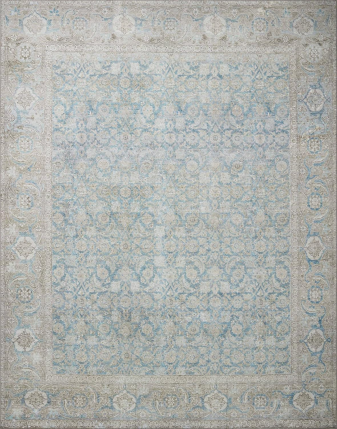 Loloi II Wynter WYN-10 Ocean / Silver Oriental Area Rug 5'-0" x 7'-6"