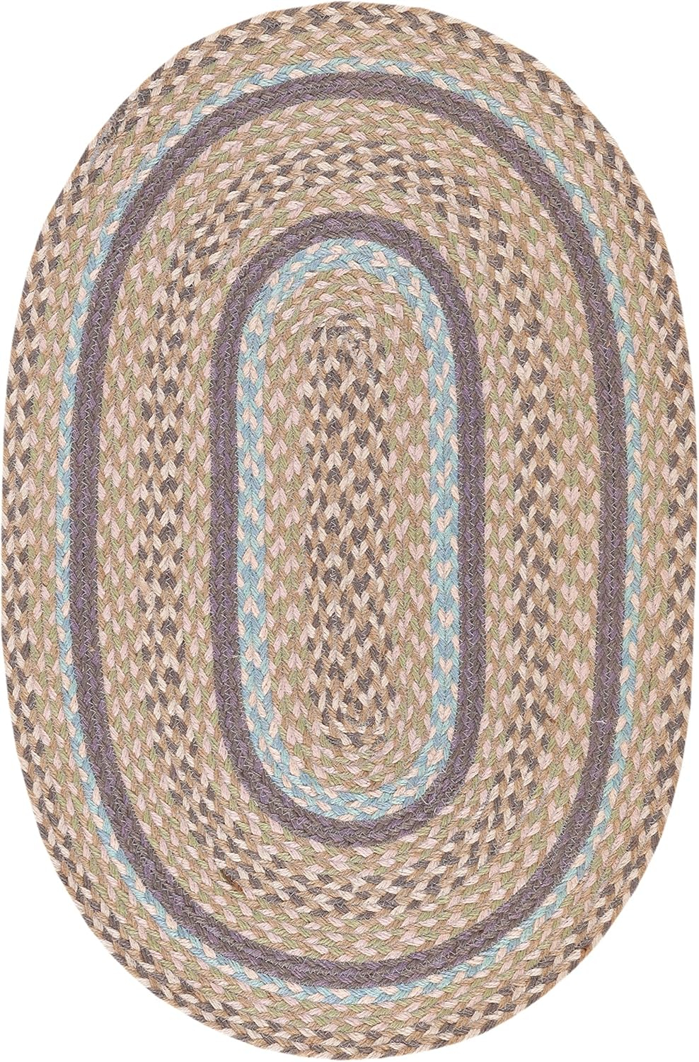 Cape Cod CAP241 Hand Woven Area Rug - Blue/Olive - 6'x9' Oval - Safavieh.