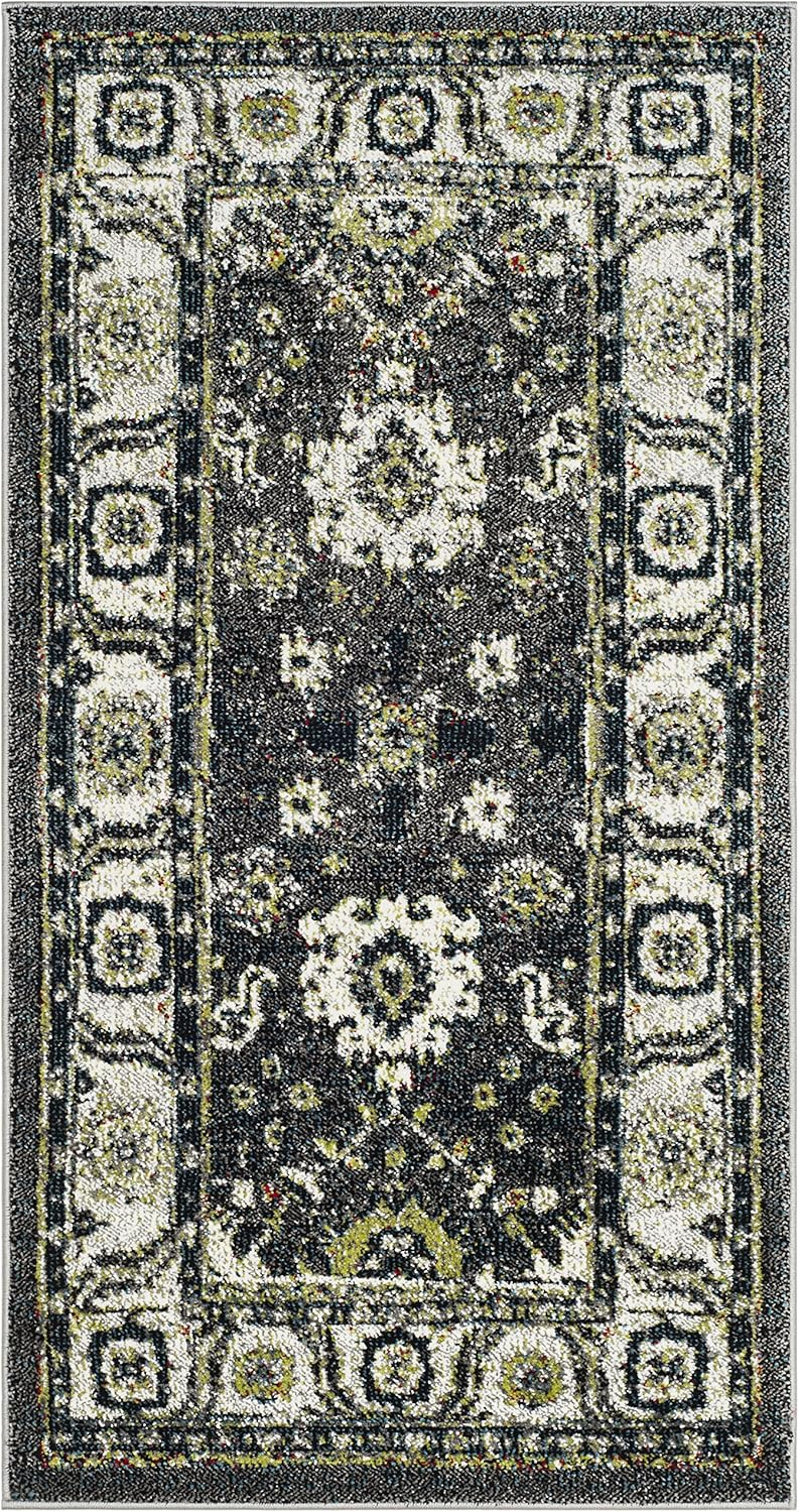 Vintage Hamadan VTH214 Power Loomed Indoor Area Rug - Dark Grey/Ivory - 4'x6' - Safavieh.