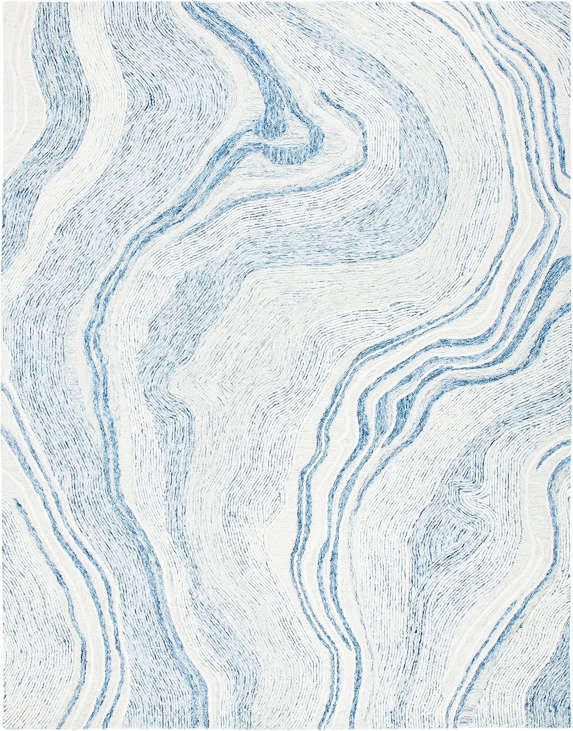 Safavieh Fifth Avenue Thiet 10 x 14 (ft) Tufted Wool Blue/Ivory Rectangular Indoor Geode Bohemian/Eclectic Area rug