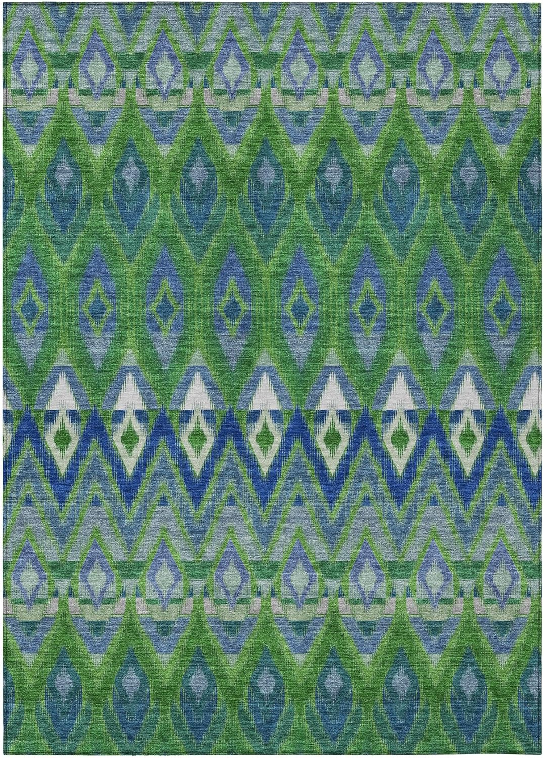 Addison Rugs Machine Washable Indoor/ Outdoor Chantille Geometric Boho Rug Green - 5' x 7'6"