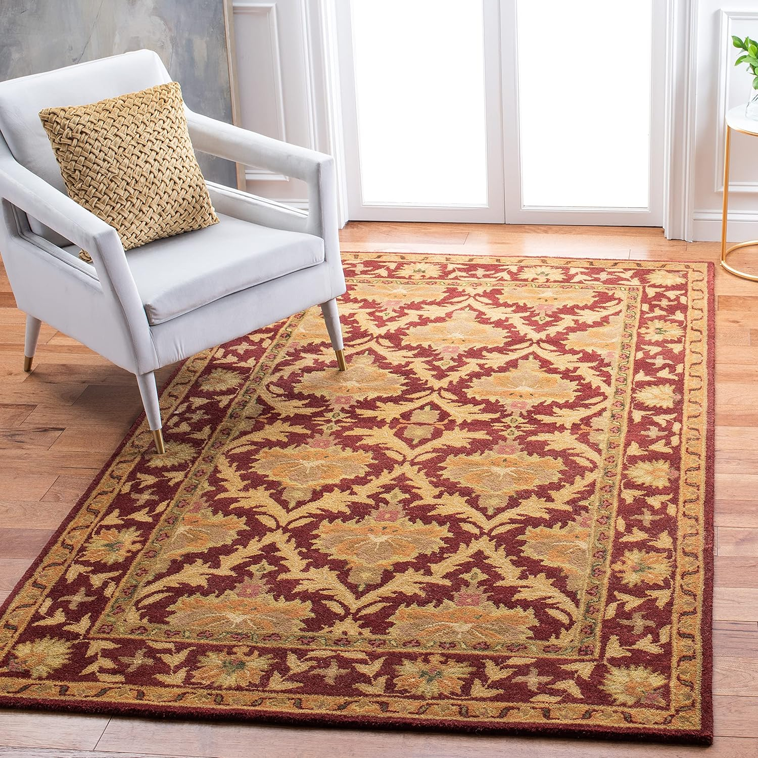 SAFAVIEH Antiquity Diarmait Oriental Wool Area Rug, Wine/Gold, 3' x 5'