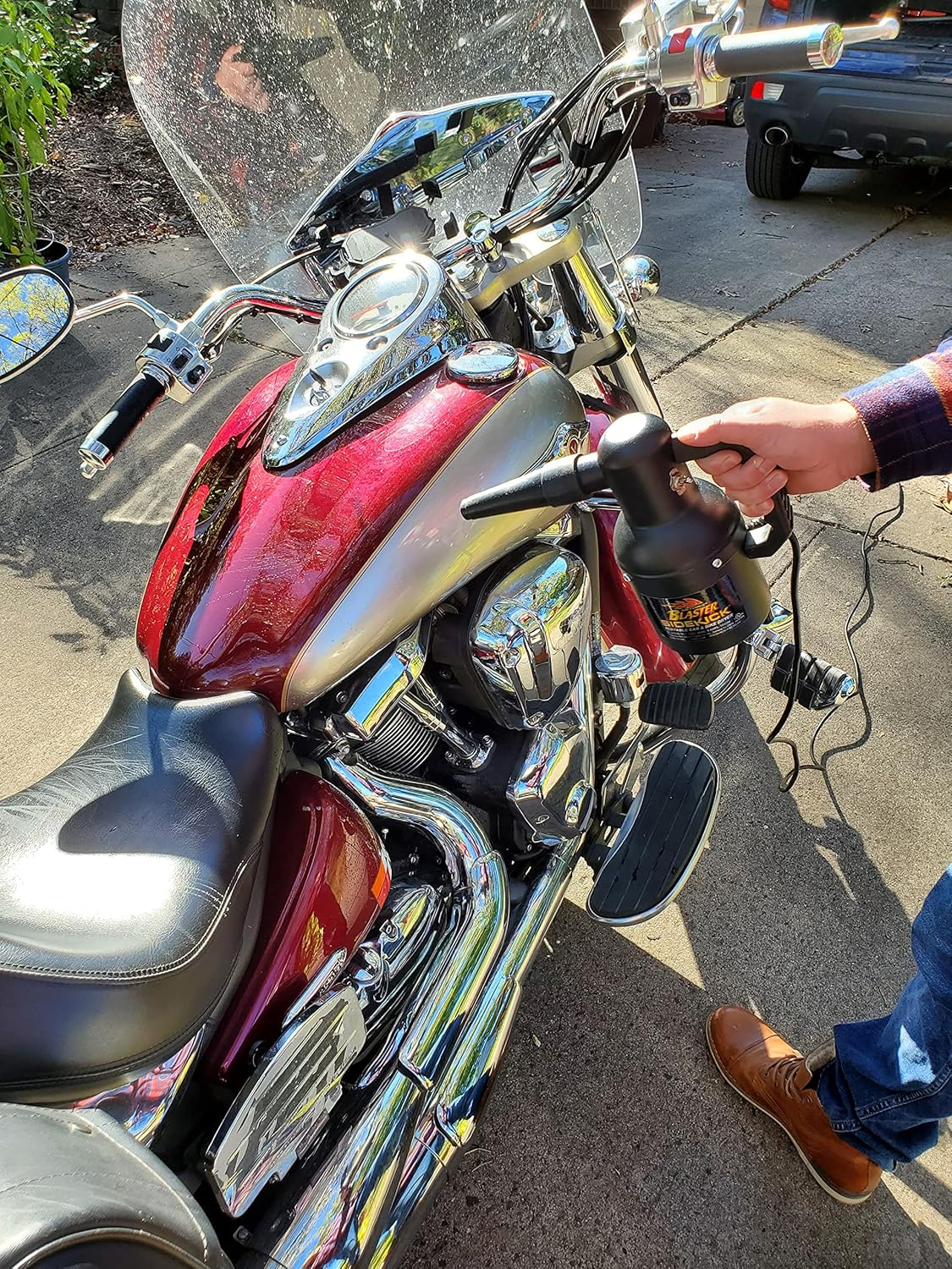 Metrovac Sidekick SK-1 Motorcycle Dryer and Air Force Blaster Sidekick with 12 Foot Cord and Matte Finish for Profesional Motorcycle Detailing, Made in the USA