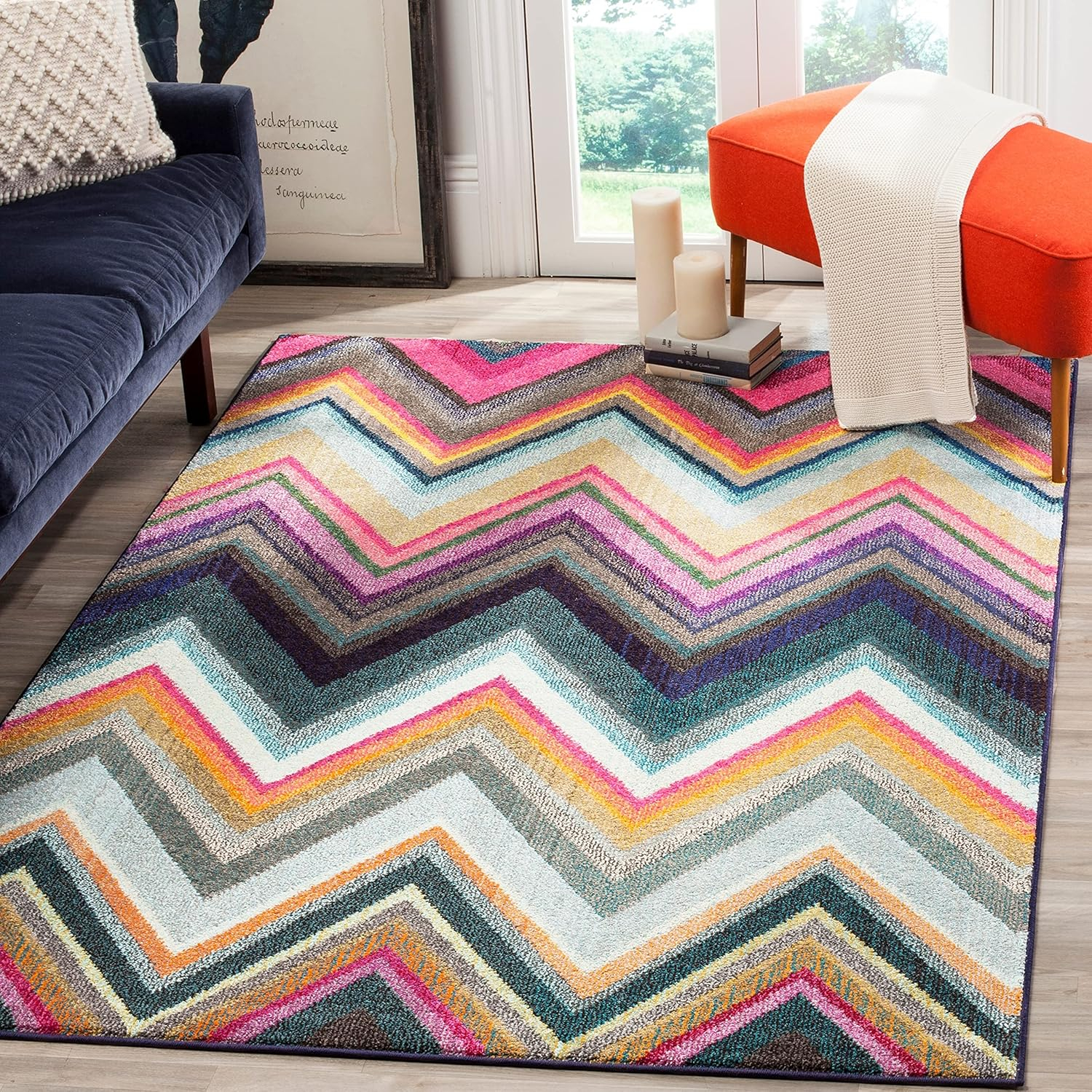 SAFAVIEH Monaco Breana Chevron Area Rug, Multi, 9' x 12'