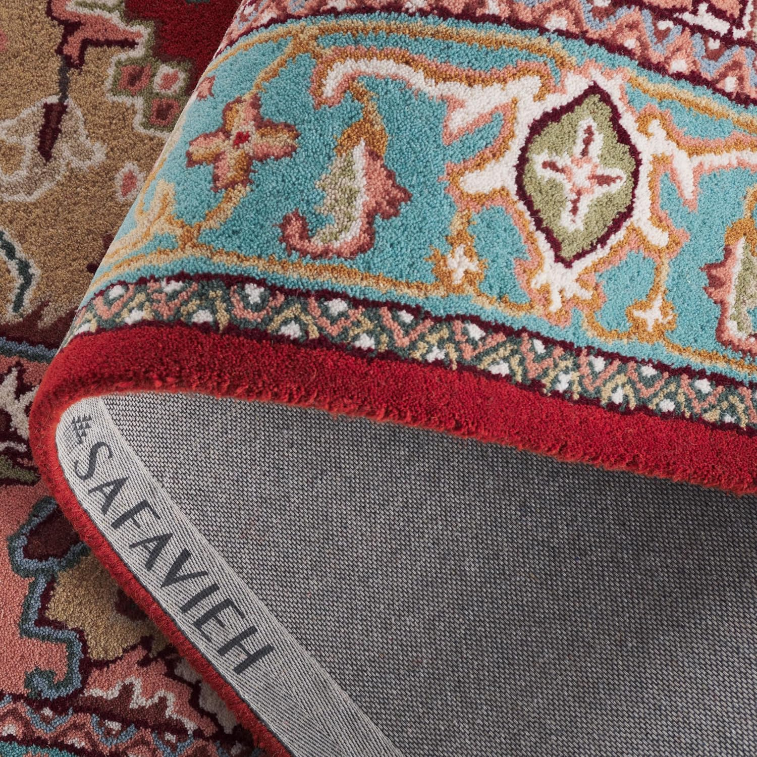 SAFAVIEH Heritage Collection Area Rug - 4' x 6', Red & Blue, Traditional Design, Ideal for High Traffic Areas in Living Room, Bedroom & Dining Room (HG625R-4)