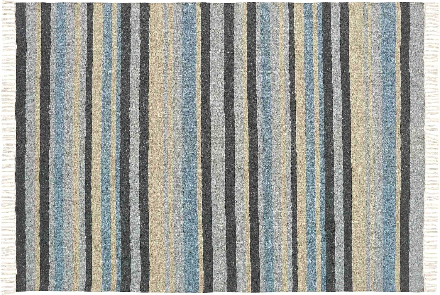 Chesapeake Lori Collection Denim Hand Woven Area Rug ( 5'x7')