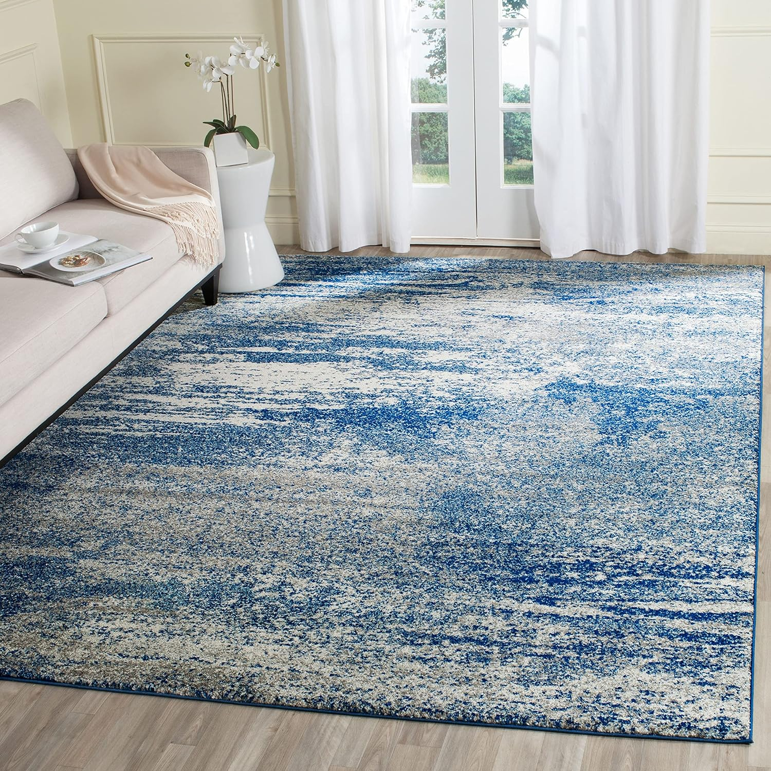 SAFAVIEH Evoke Frosina Abstract Area Rug, Ivory/Dark Grey, 3' x 5'