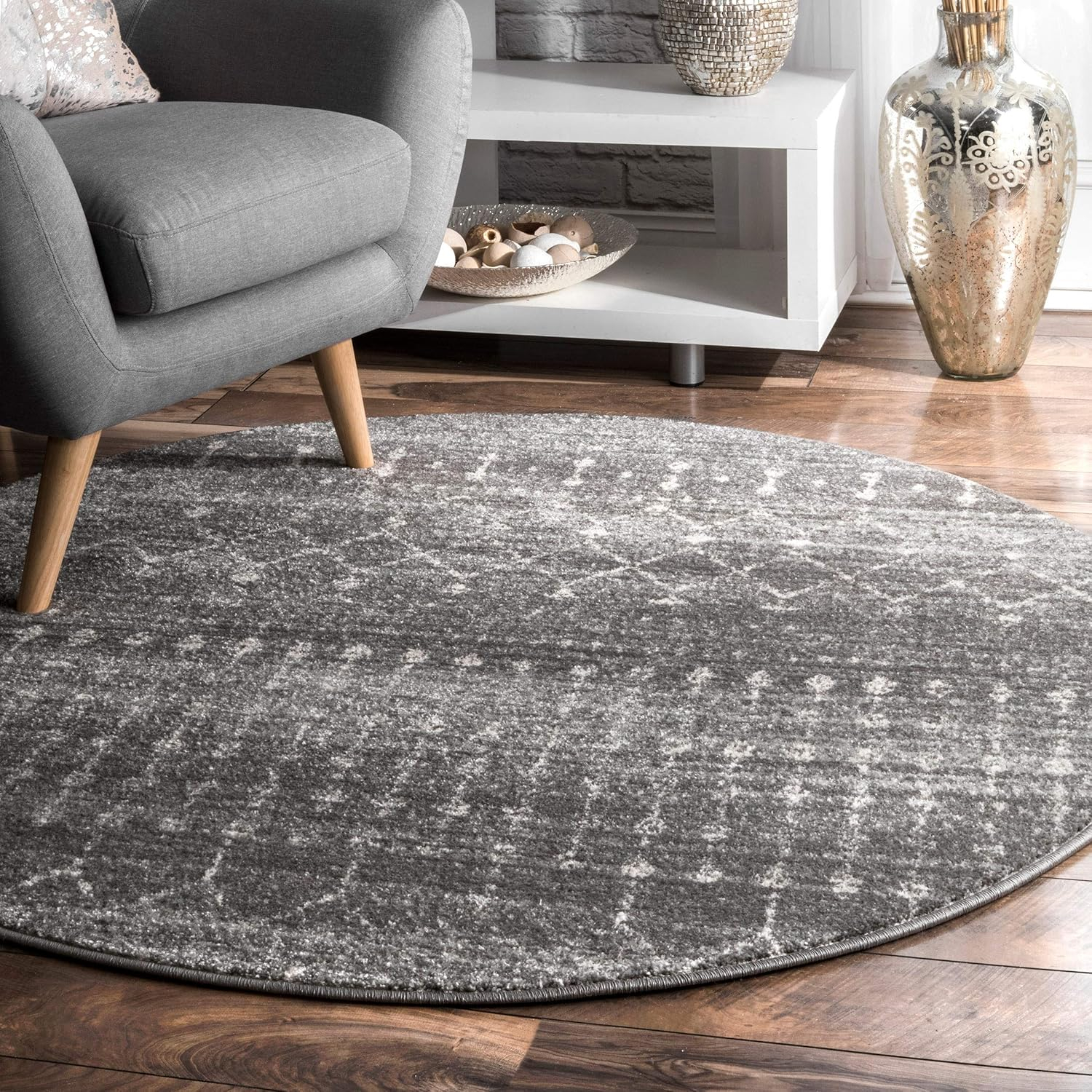 Nuloom Moroccan Power Loomed Gray Area Rugs, 5 x 7