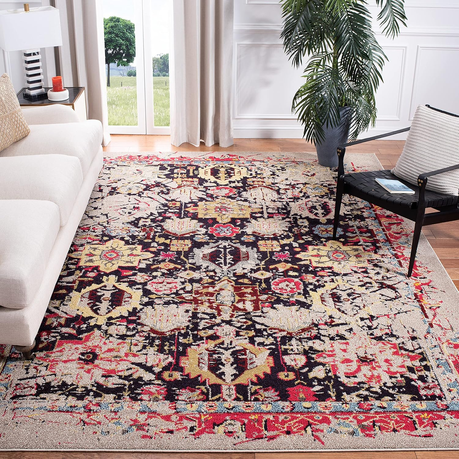 SAFAVIEH Monaco Shannon Abstract Area Rug, Grey/Multi, 10' x 14'