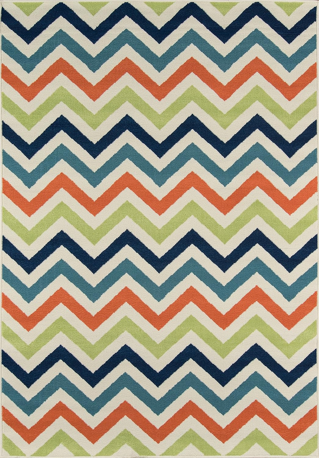 Momeni Rugs , Baja Collection Contemporary Indoor & Outdoor Area Rug, Easy to Clean, UV protected & Fade Resistant, 5'3" x 7'6", Multicolor