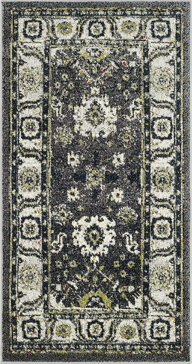 Vintage Hamadan VTH214 Power Loomed Indoor Accent Rug - Dark Grey/Ivory - 2'7"x5' - Safavieh.