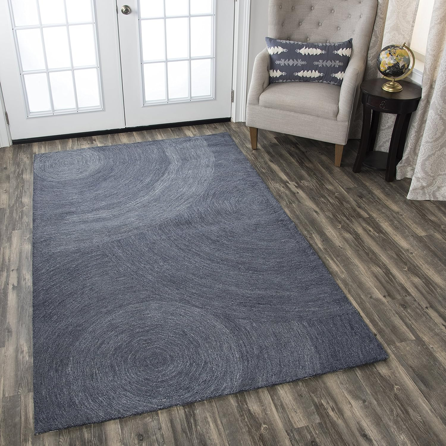 Rizzy Rugs Brindleton Area Rug BR801A Gray Circles Single Color 5' x 8' Rectangle