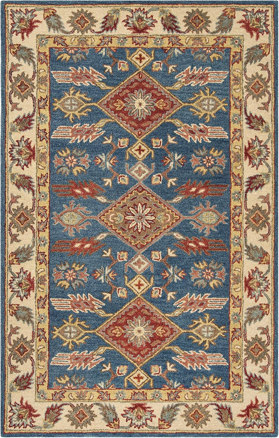 SAFAVIEH Antiquity Sydney Traditional Wool Area Rug, Blue/Red, 5' x 8'