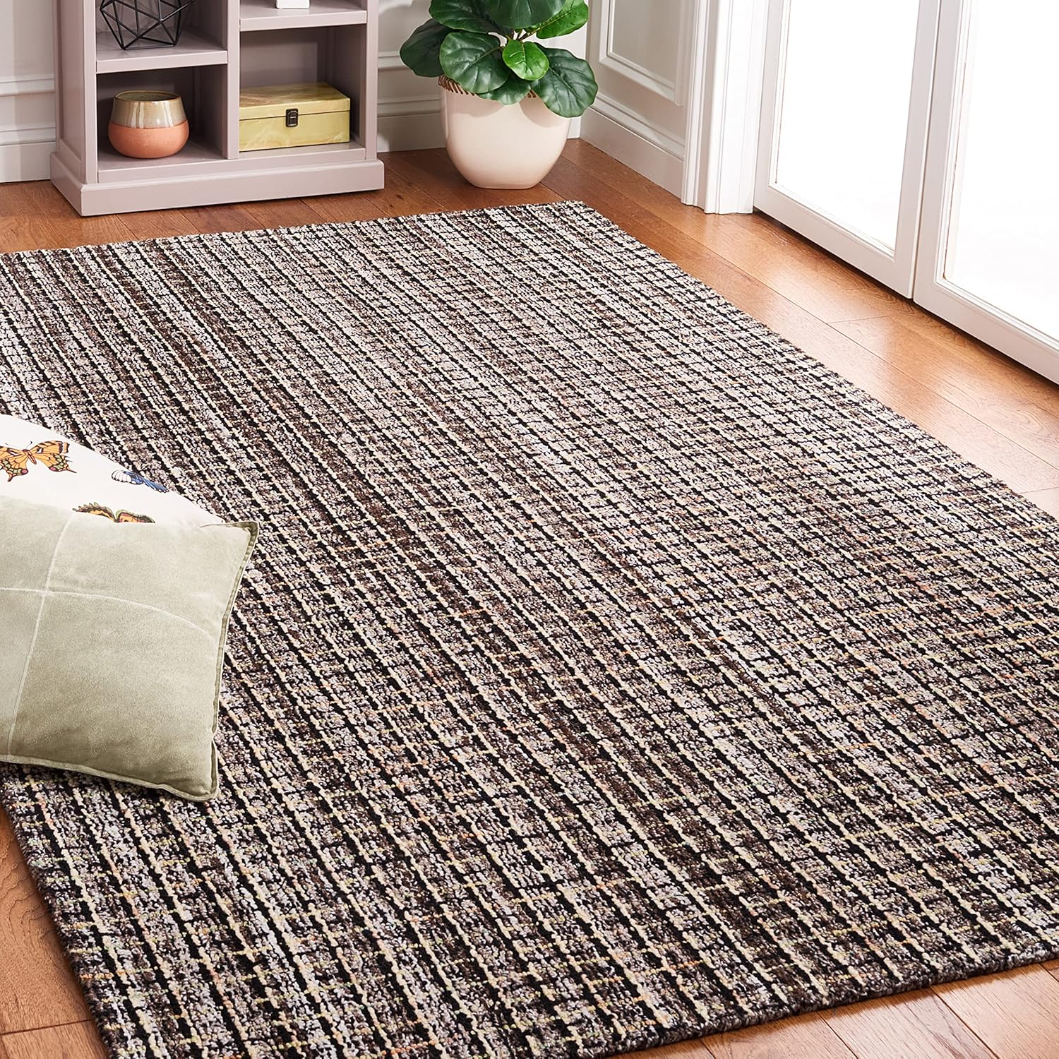 SAFAVIEH Abstract Cornelia Trellis Area Rug, Brown/Black, 9' x 12'