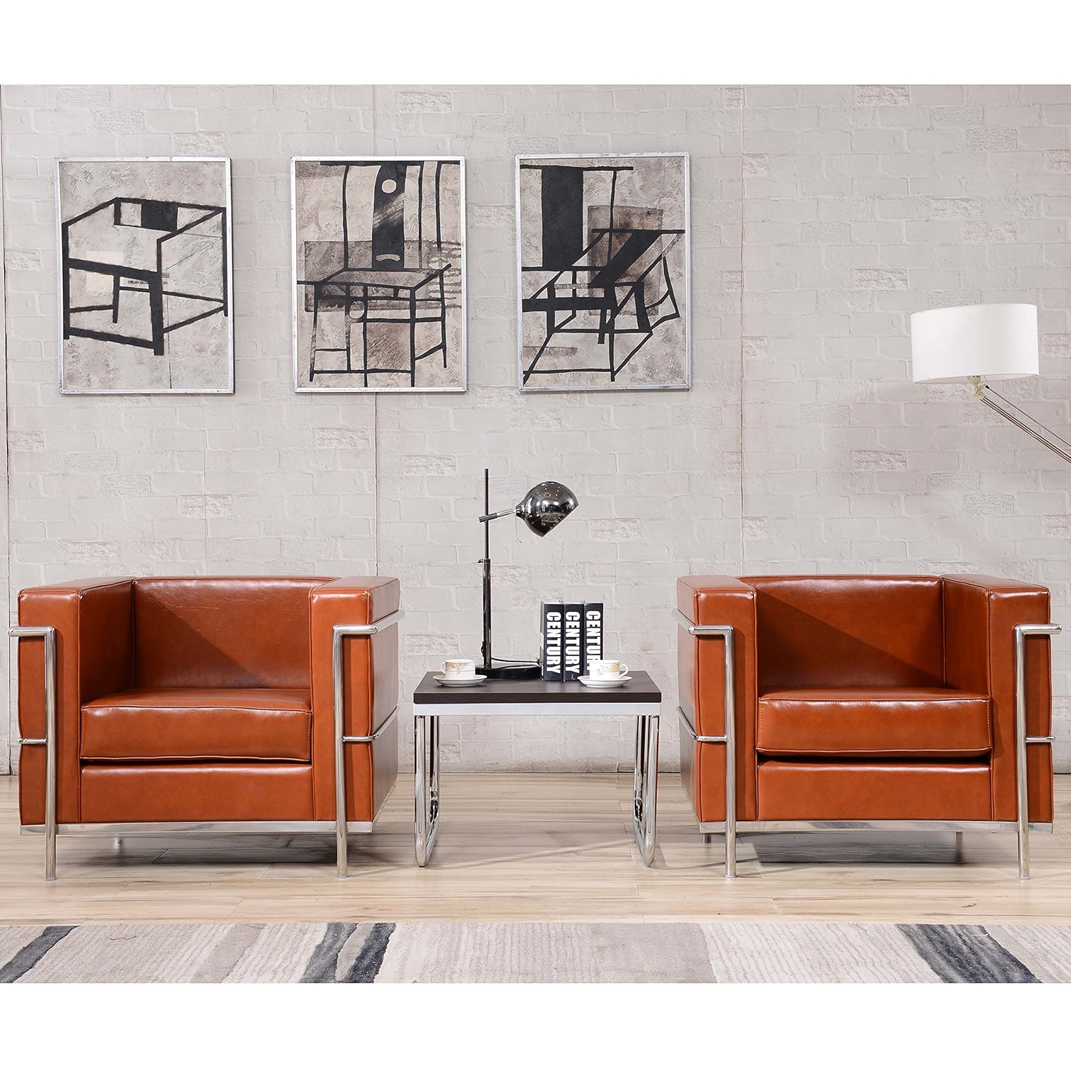 Flash Furniture HERCULES Regal Series Contemporary Cognac LeatherSoft Chair with Encasing Frame