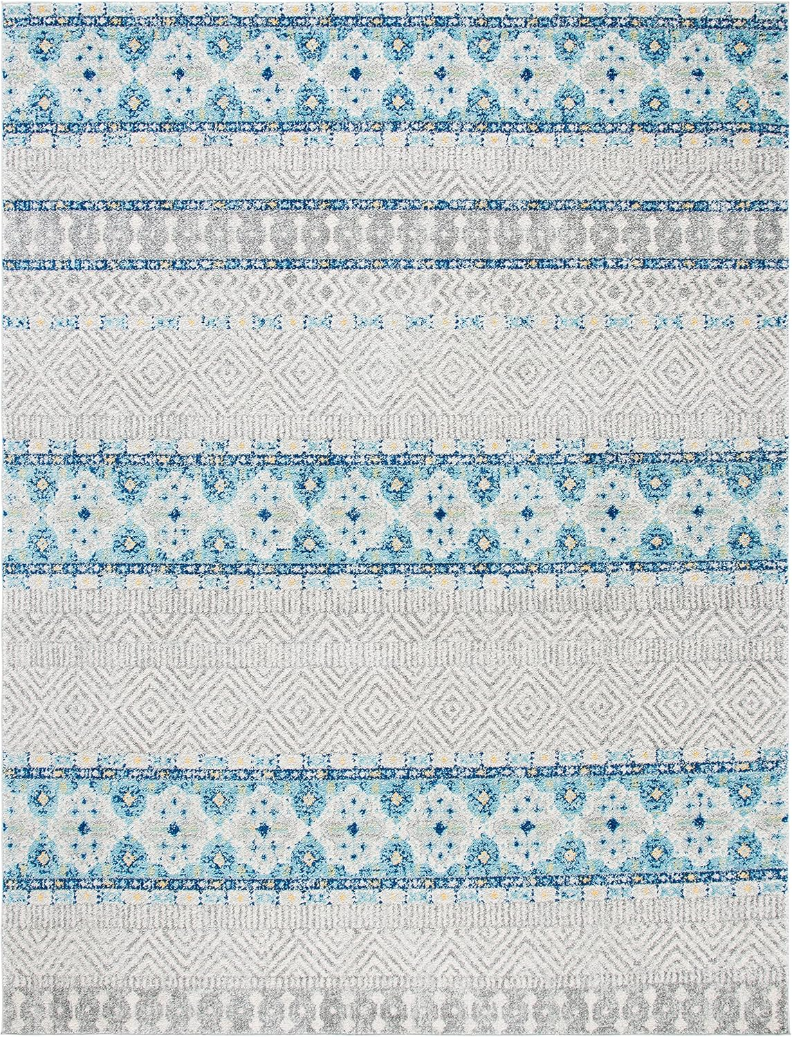 SAFAVIEH Madison Kandace Abstract Area Rug, Grey/Turquoise, 10' x 14'