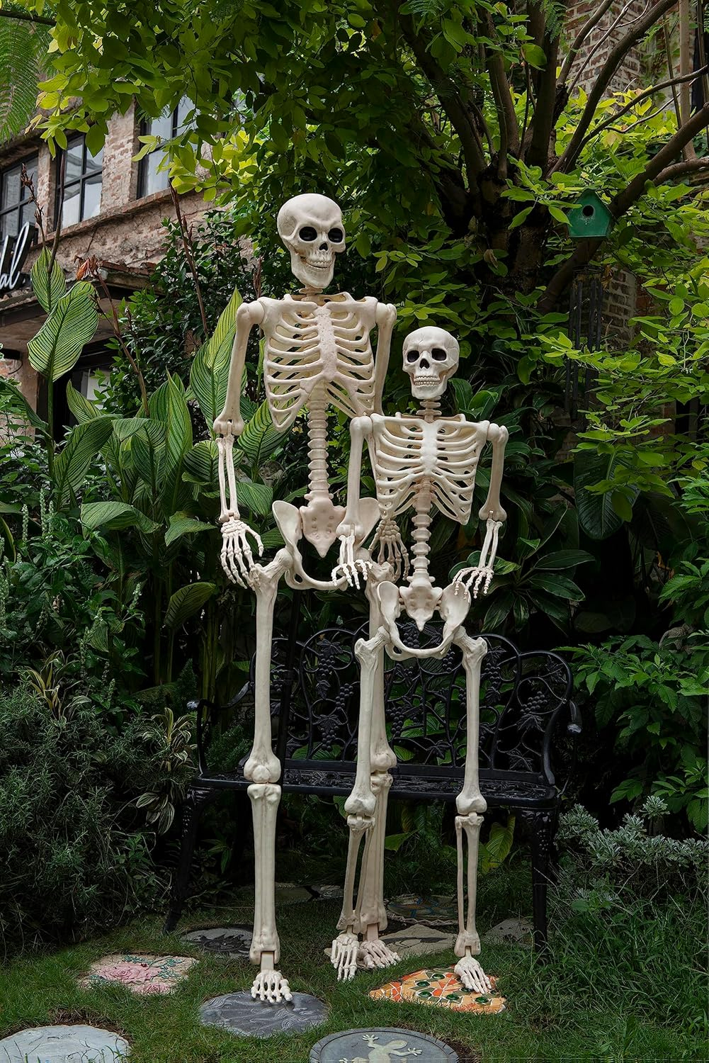 Crazy Bonez Pose-N-Stay Life Size 6 FT Skeleton with Realistic Posable and Movable Joints for Halloween Indoor and Outdoor Decoration