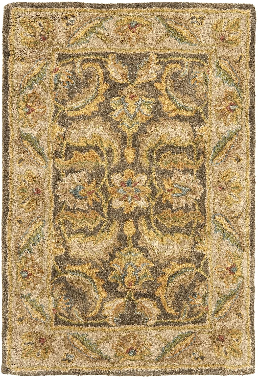 SAFAVIEH Heritage Wight Traditional Wool Area Rug, Green/Beige, 7'6" x 9'6"