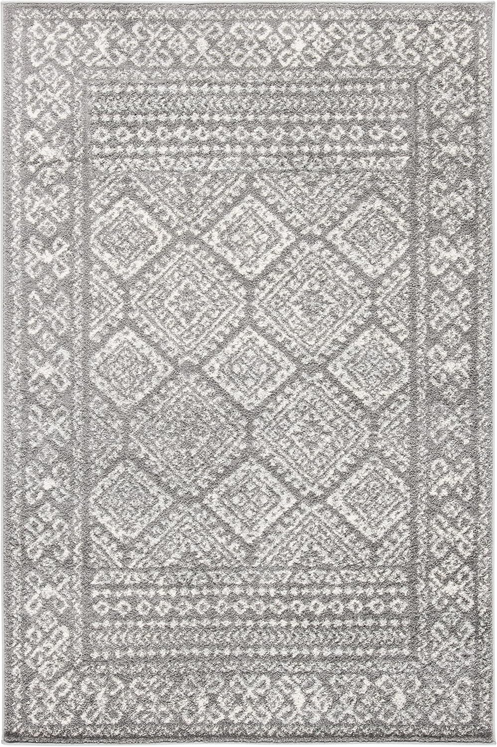 SAFAVIEH Tulum Ophelia Bordered Geometric Runner, 2' x 5', Ivory/Terracotta