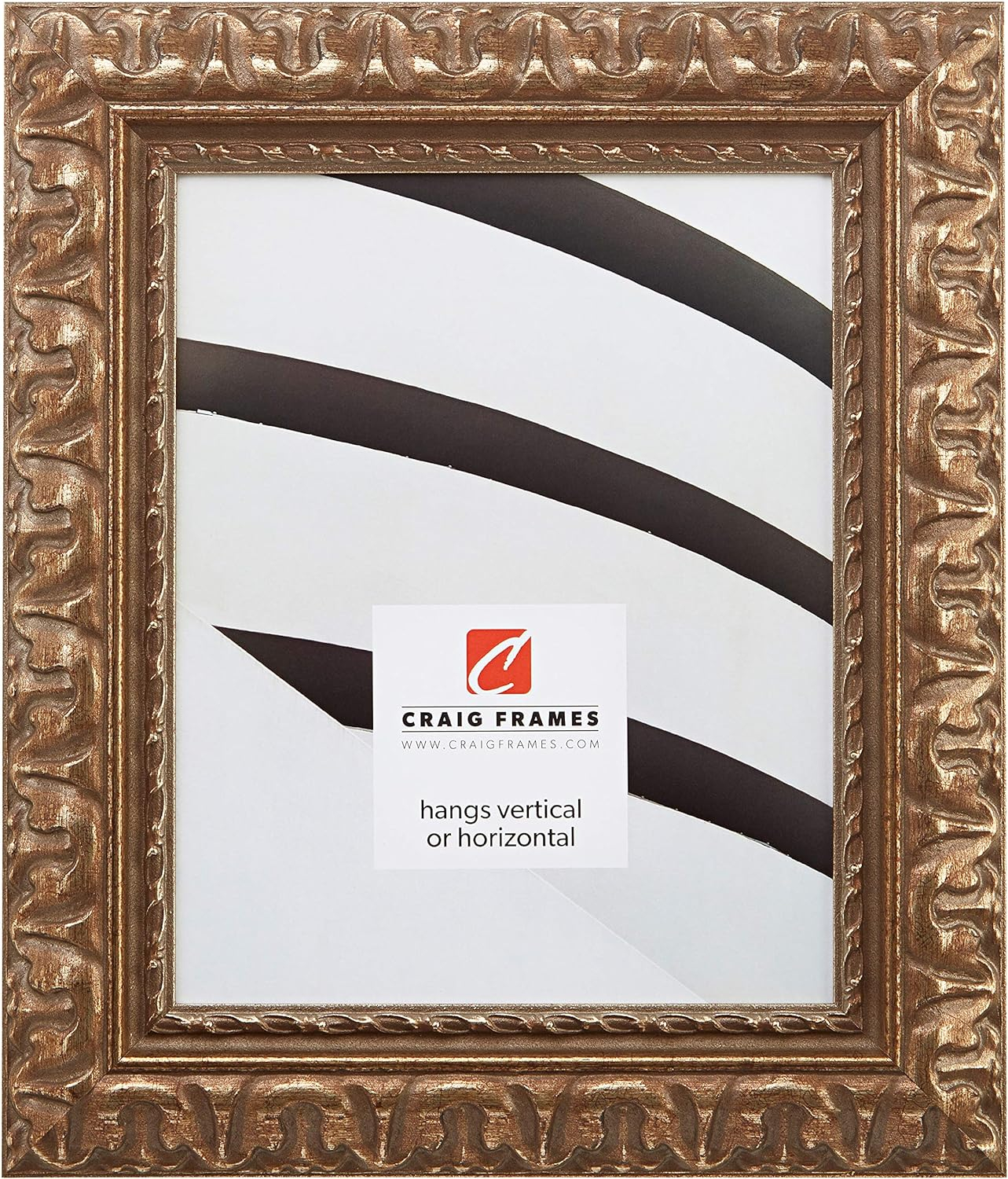 Craig Frames Bravado Ornate, 24x36 inch Antique Bronze Picture Frame Matted for a 20x30 Photo
